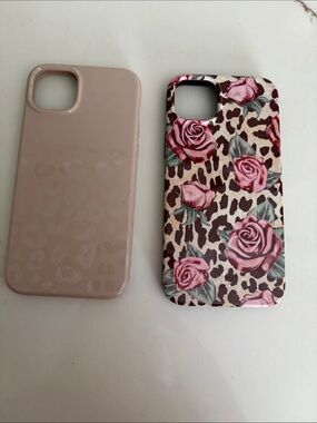 Pink Floral Leopard Print Phone Case - Pink